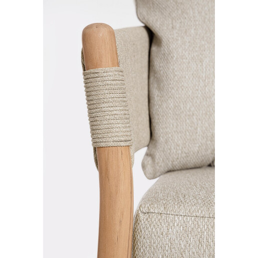 Fotoliu lemn natur textil taupe Garita 79.5x87x87 cm
