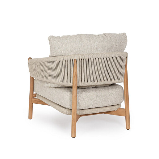 Fotoliu lemn natur textil taupe Garita 79.5x87x87 cm