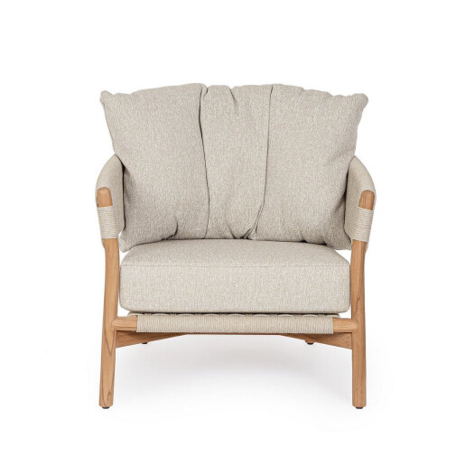 Fotoliu lemn natur textil taupe Garita 79.5x87x87 cm