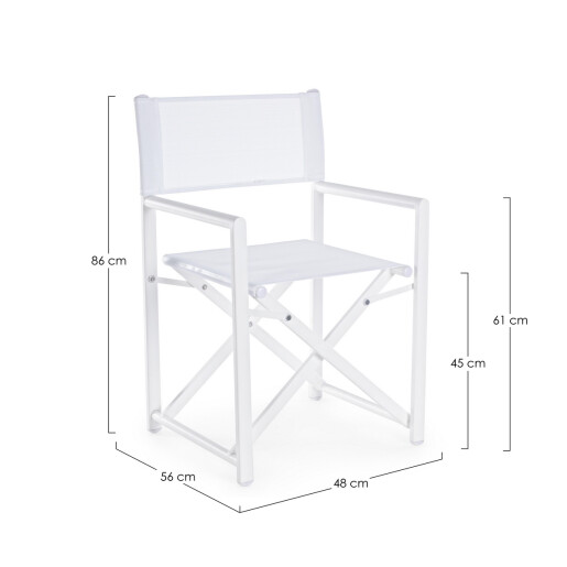 Set 2 scaune gradina alb Taylor 48x56x86 cm