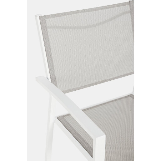 Set 6 scaune gradina alb taupe Hilde 57x60x88 cm