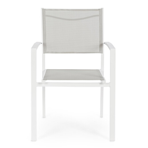 Set 6 scaune gradina alb taupe Hilde 57x60x88 cm