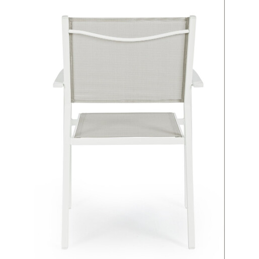 Set 6 scaune gradina alb taupe Hilde 57x60x88 cm