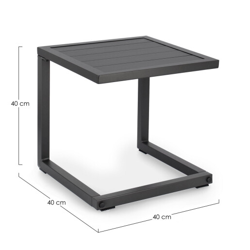 Masuta aluminiu gri antracit Hilde 40x40x40 cm