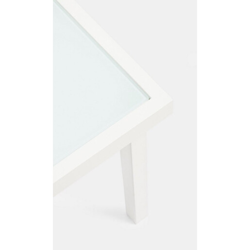 Set mobilier gradina otel alb textilena gri Auri 58x58x75x40hx58hx 58x58x75x40hx58h, 45x45x38h