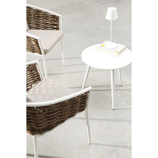 Set 4 scaune alb bej maro Maribela 63x63x79.5 cm