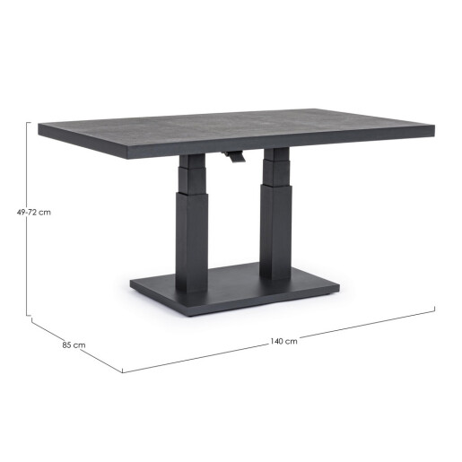 Masa inaltime reglabila gri antracit Truman 140x85x49/72h