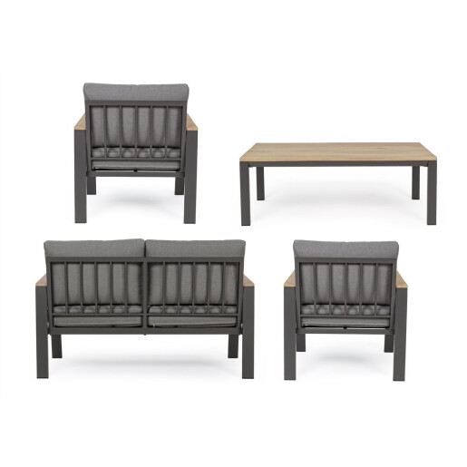 Set mobilier gradina gri antracit maro Belmar 132x75x84 cm