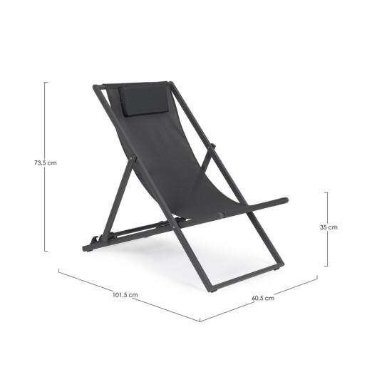 Set 4 scaune gradina gri antracit Taylor 60.5x101.5x73.5 cm