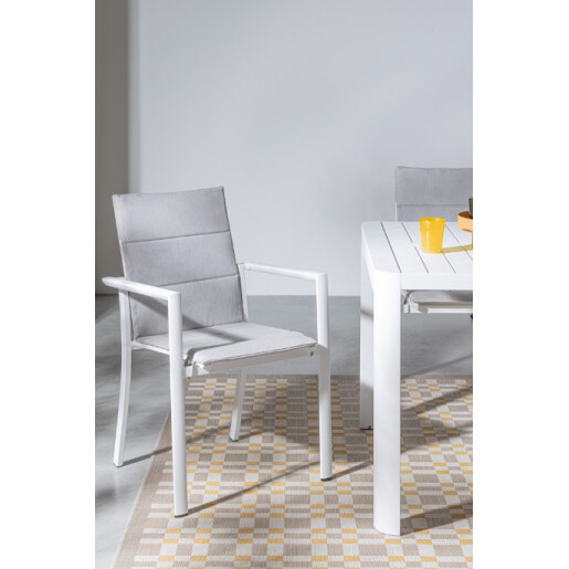 Set 4 perne scaune textil gri Konnor 91x41x1h