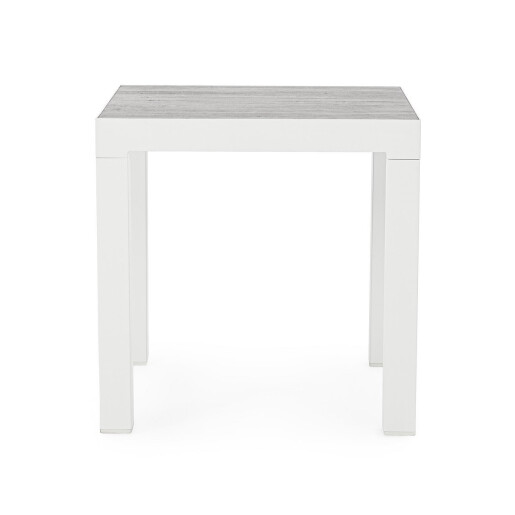 Masuta aluminiu alb ceramica gri  Kledi 50x50x46 cm