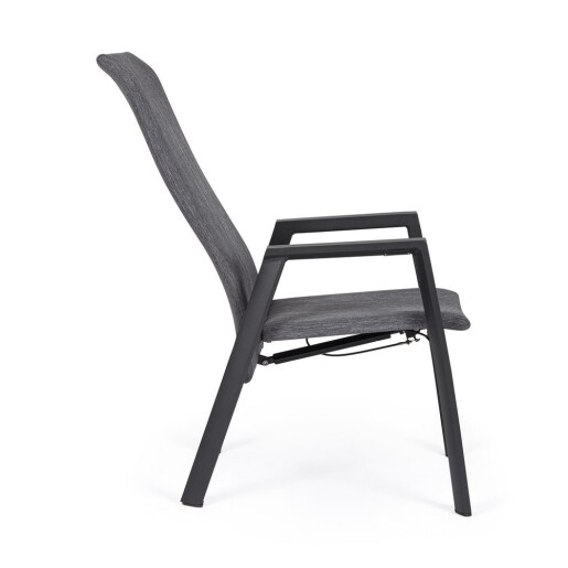 Set 4 scaune recliner gradina gri Ethan 59.5x72x111h