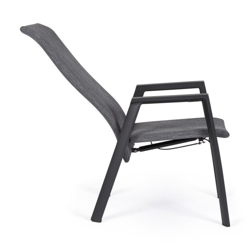 Set 4 scaune recliner gradina gri Ethan 59.5x72x111h