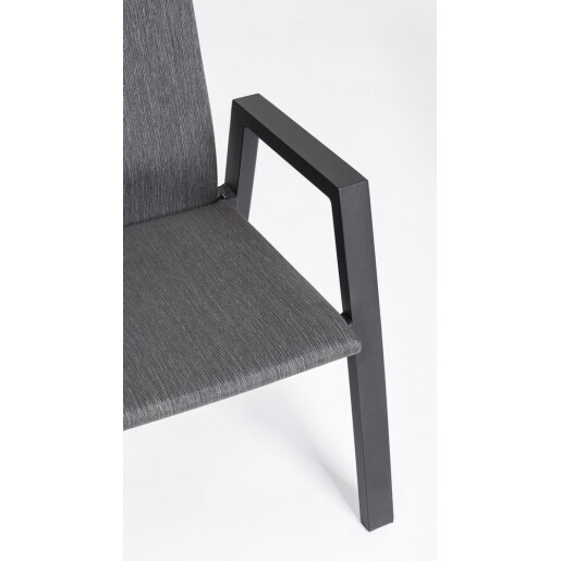 Set 4 scaune recliner gradina gri Ethan 59.5x72x111h