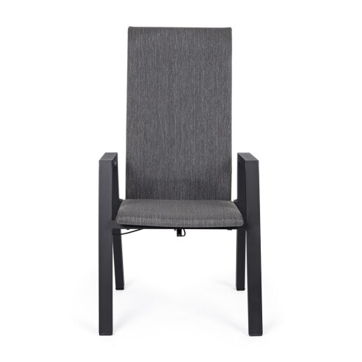 Set 4 scaune recliner gradina gri Ethan 59.5x72x111h