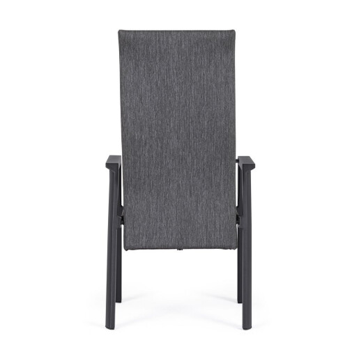 Set 4 scaune recliner gradina gri Ethan 59.5x72x111h