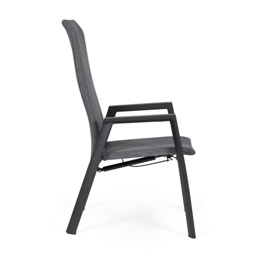Set 4 scaune recliner gradina gri Ethan 59.5x72x111h