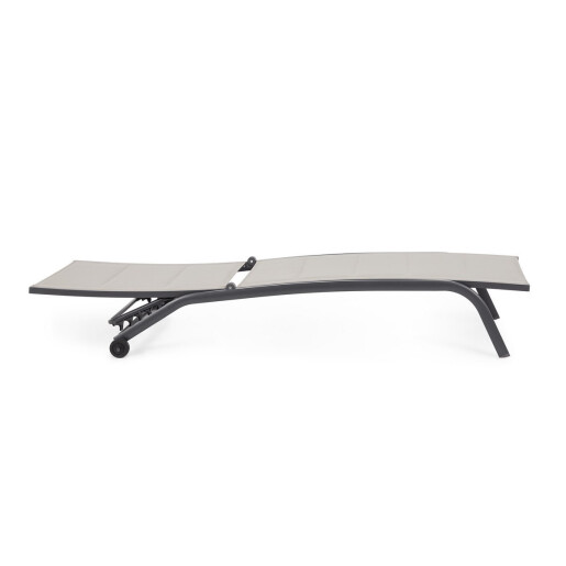 Set 4 sezlonguri taupe gri antracit Cleopas 61x192x96 cm
