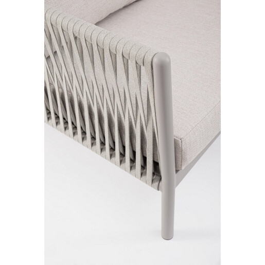 Canapea aluminiu textil gri taupe Florencia 220x85x86 cm
