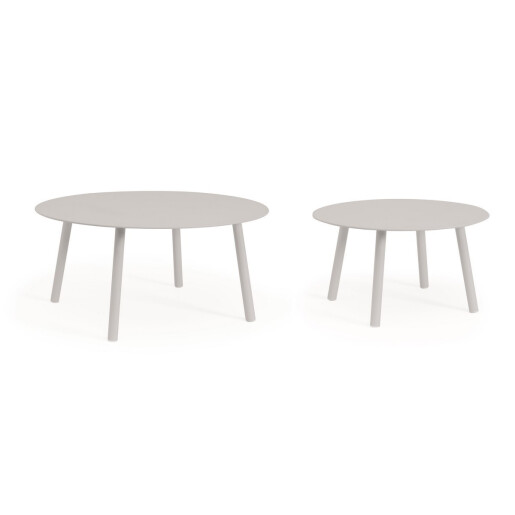 Set 2 masute aluminiu taupe Aminta 60x34 cm; 80x38.5 cm