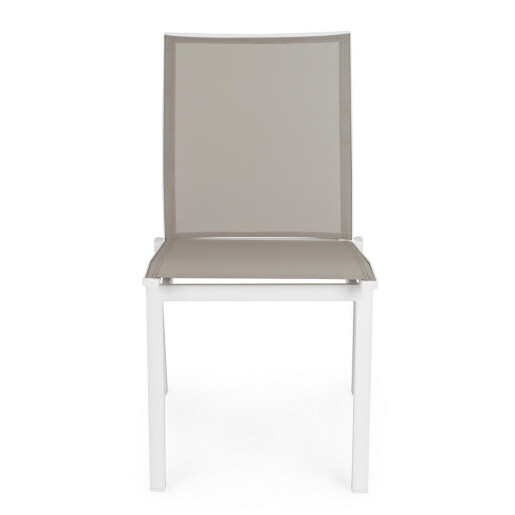 Set 16 scaune gradina aluminiu alb textilen taupe Cruise 50x61x88.5 cm