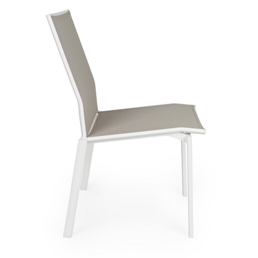 Set 16 scaune gradina aluminiu alb textilen taupe Cruise 50x61x88.5 cm