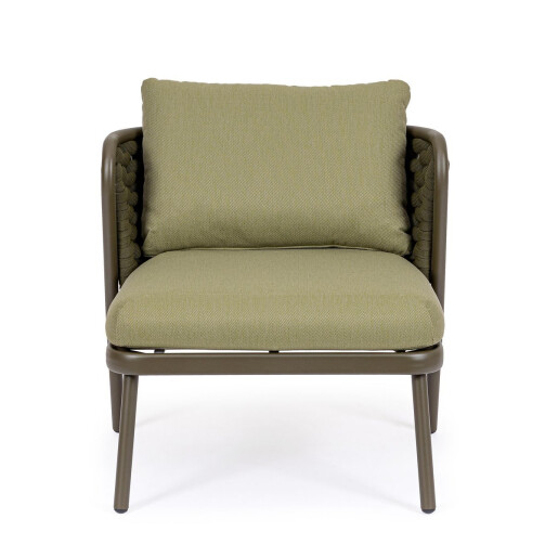 Set 2 fotolii aluminiu maro textil verde Harlow 73.5x77x80 cm