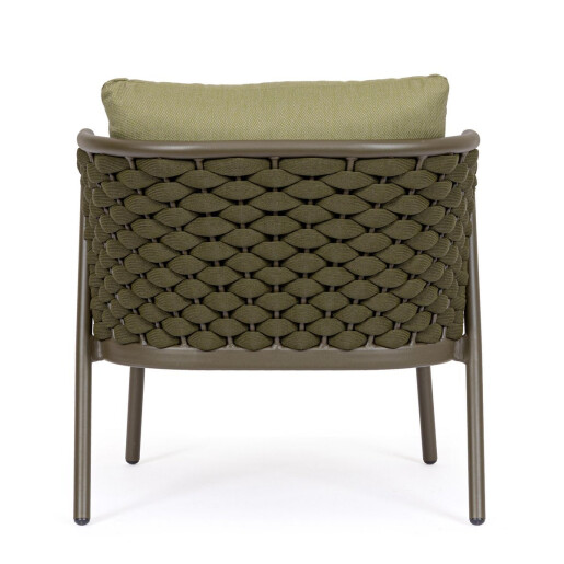 Set 2 fotolii aluminiu maro textil verde Harlow 73.5x77x80 cm