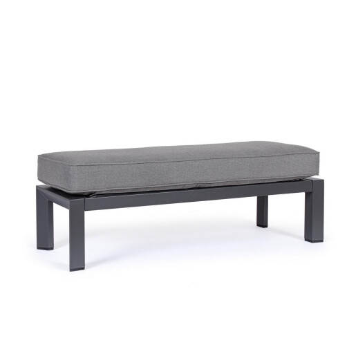 Banca aluminiu textil gri antracit Hendrix 120x45x41 cm