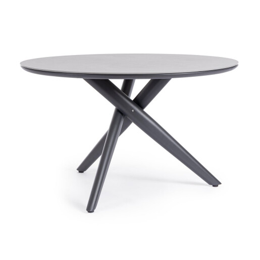 Masa rotunda aluminiu piatra gri Julian 120x74 cm
