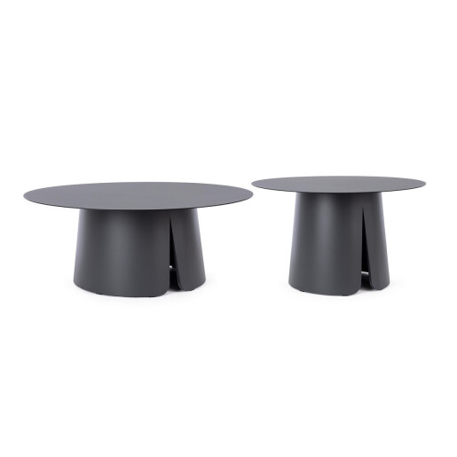 Set 2 masute aluminiu gri antracit Bryan 70x42 cm, 90x36 cm