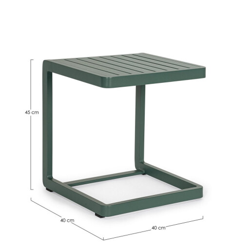Set 2 masute aluminiu verde Konnor 40x40x45 cm