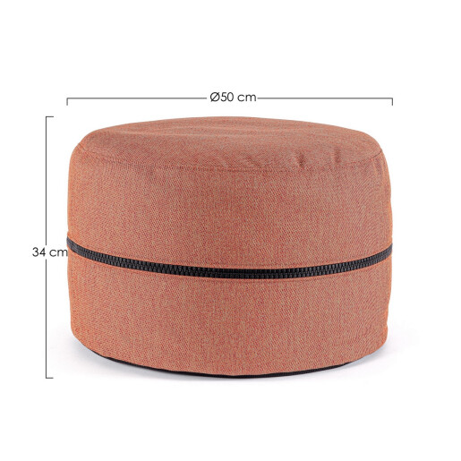 Puf textil caramiziu Gulizar 50x34 cm