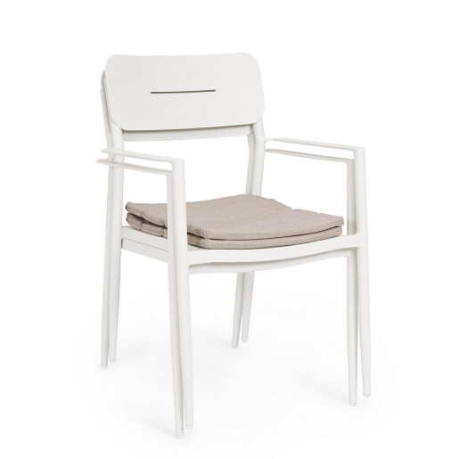 Set 4 scaune alb natur Nebula 55.5x58x85.5 cm
