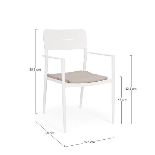 Set 4 scaune alb natur Nebula 55.5x58x85.5 cm