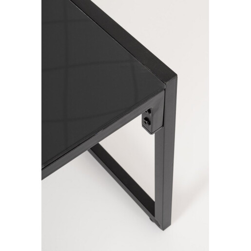 Set mobilier gradina otel negru textil gri lemn maro Ilda 