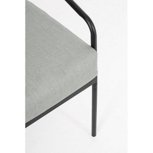 Set mobilier gradina otel negru textil gri Florian 62x69x75, 53x43, 73x35, 122x69x75 cm