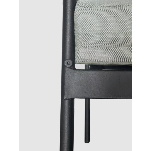 Set mobilier gradina otel negru textil gri Florian 62x69x75, 53x43, 73x35, 122x69x75 cm