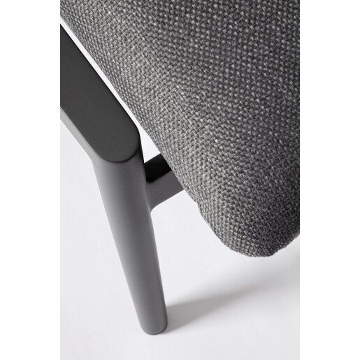 Set fotoliu taburet aluminiu textil gri antracit Ibisco 73.5x93.5x97 cm, 73x50x37.5 cm