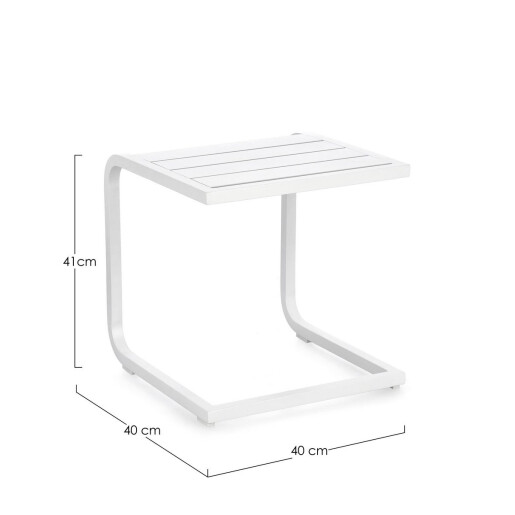 Masuta gradina aluminiu alb Taylor 40x40x41 cm