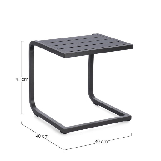 Set 2 masute gradina aluminiu gri antracit Taylor 40x40x41 cm