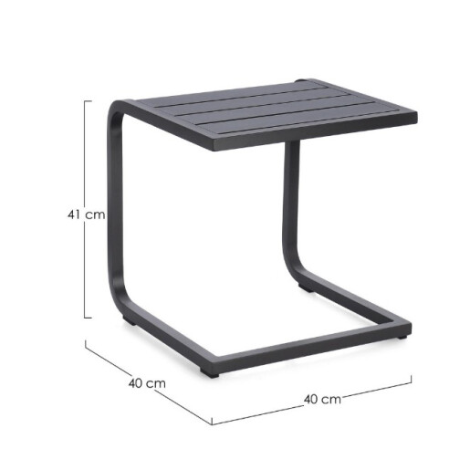 Masuta gradina, terasa aluminiu gri charcoal Taylor 40x40x41h 