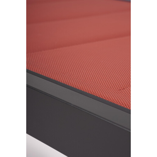 Sezlong gradina aluminiu gri antracit textilen caramiziu Hilde 65x200x102 cm