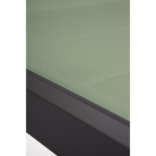 Sezlong gradina aluminiu gri antracit textilena verde Hilde 65x200x102 cm