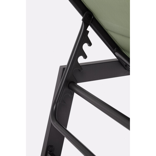 Sezlong gradina aluminiu gri antracit textilena verde Hilde 65x200x102 cm