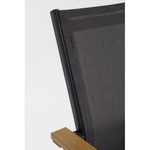 Set 4 scaune gradina, terasa otel textilena gri charcoal Heta 56.5x57x87h