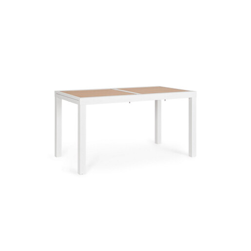 Masa extensibila aluminiu alb maro Hilija 140/210x77x75 cm