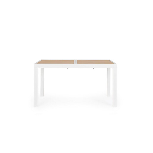 Masa extensibila aluminiu alb maro Hilija 140/210x77x75 cm