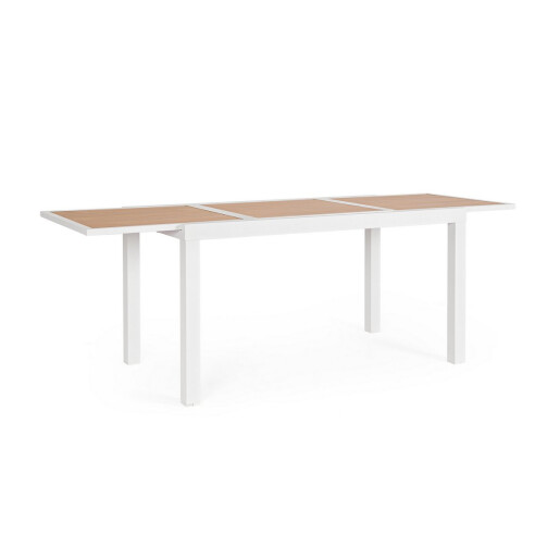 Masa extensibila aluminiu alb maro Hilija 140/210x77x75 cm