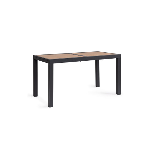 Masa extensibila aluminiu gri antracit maro Hilija 140/210x77x75 cm